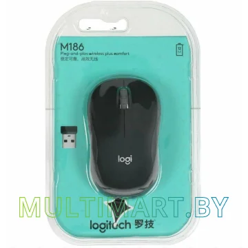 Мышь Logitech M186 (черный/серый) картинка 6
